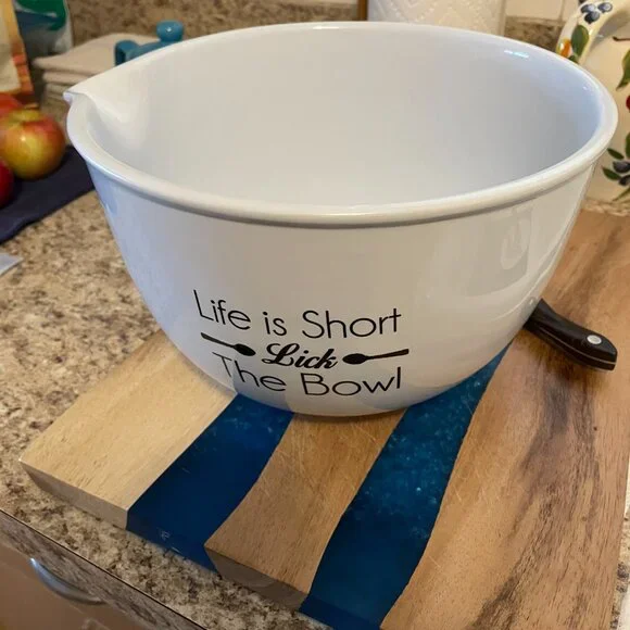 HEAVY World Market Ceramic Bowl + 2 Food Network Magnetic Measuring Cup Sets - Picture 9 of 14